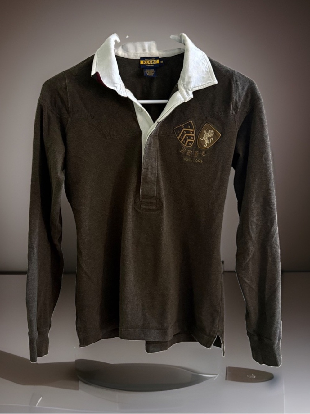 Ralph Lauren Rugby Womens M RLFC 1859-2004 Long Sleeve Polo Shirt Crest
